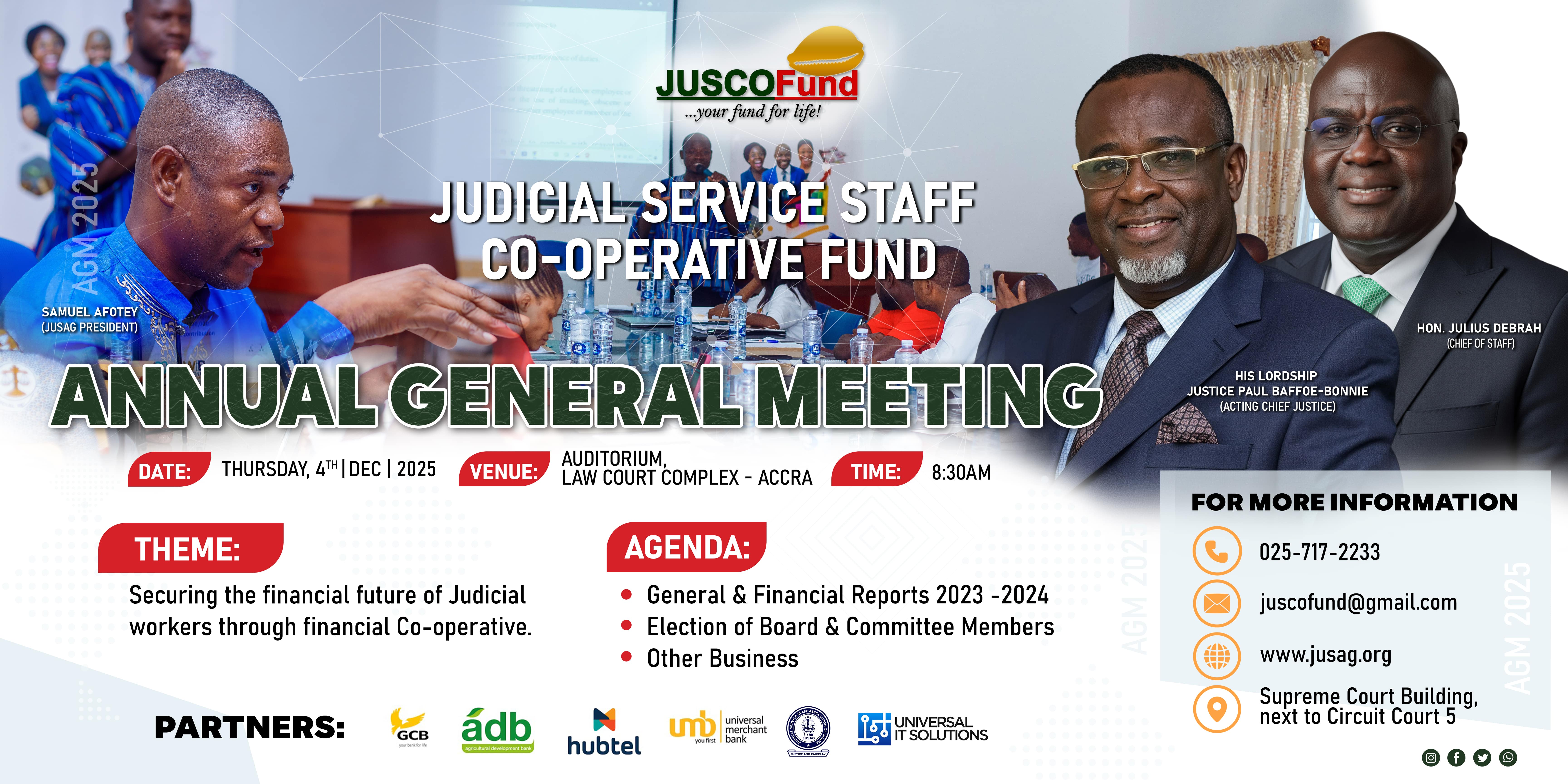 2024 Annual General Meeting (AGM) Of The Judicial Service Staff Co-operative Fund (JUSCOFund) Ltd